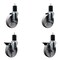 Service Caster 5'' Semi Steel Wheel Swivel 1-3/4'' Expanding Stem Caster Set 2 Brakes, 4PK SCC-EX20S515-SSR-2-PLB-2-134 - alternate 1